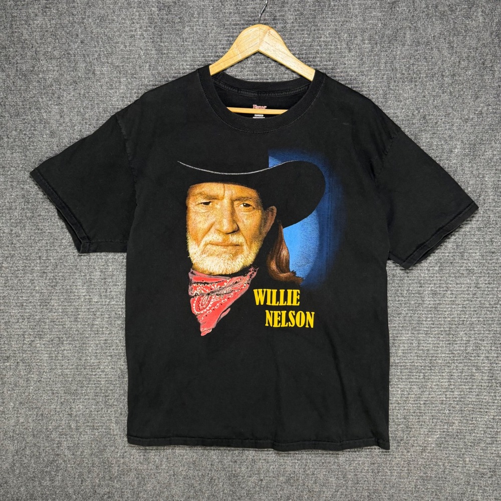 Willie Nelson Last Man Standing Summer Tour 2018 Graphic T-Shirt Black XL Hanes